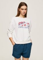 Pepe Jeans 1973 logolla valmistettu pehmopaita naiset valkoinen TB00280 - Image 2