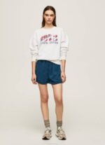 Pepe Jeans 1973 logolla valmistettu pehmopaita naiset valkoinen TB00280
