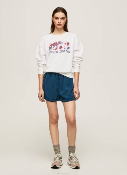 Pepe Jeans 1973 logolla valmistettu pehmopaita naiset valkoinen TB00280