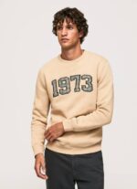 Pepe Jeans 1973 logovillapusero miehet kivi TB00889 - Image 3