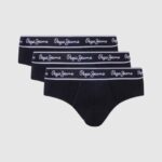 Pepe Jeans 3kpl joustavat puuvillahousut miehet musta TB001158
