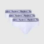 Pepe Jeans 3kpl joustavat puuvillahousut miehet valkoinen TB001156