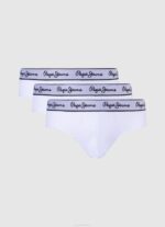 Pepe Jeans 3kpl joustavat puuvillahousut miehet valkoinen TB001156