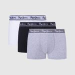 Pepe Jeans 3kpl joustavia puuvillaboksereita miehet harmaa marli TB001160