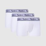 Pepe Jeans 3kpl joustavia puuvillaboksereita miehet valkoinen TB001159