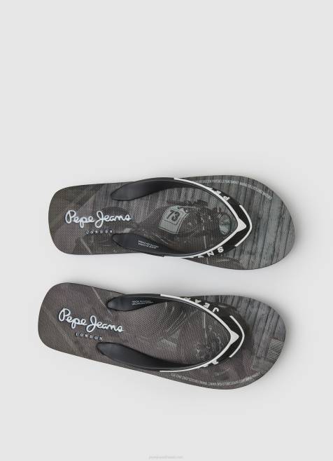 Pepe Jeans allas moottoripyörä ranta varvastossut miehet musta TB001269 - Image 2