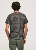 Pepe Jeans bandanaprintti puuvillainen t-paita miehet pesty mustaksi TB00937 - Image 4