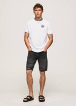 Pepe Jeans baseball-kaulus pikee poolopaita miehet valkoinen TB001087 - Image 2