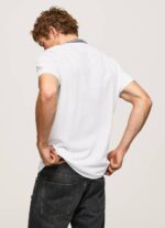 Pepe Jeans baseball-kaulus pikee poolopaita miehet valkoinen TB001087 - Image 4
