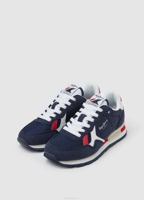 Pepe Jeans brit heritage -yhdistelmälenkkarit poika laivasto TB001528 - Image 3