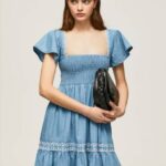 Pepe Jeans brodeerattu denim mekko naiset sininen TB00164