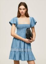 Pepe Jeans brodeerattu denim mekko naiset sininen TB00164