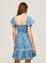 Pepe Jeans brodeerattu denim mekko naiset sininen TB00164 - Image 4