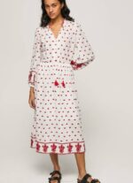 Pepe Jeans brodeerattu kansanpuku naiset valkoinen TB00149 - Image 2