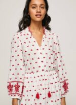 Pepe Jeans brodeerattu kansanpuku naiset valkoinen TB00149 - Image 3