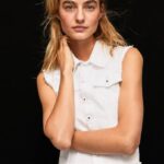 Pepe Jeans brodeerattu kukkainen denim-liivi naiset denim TB00130
