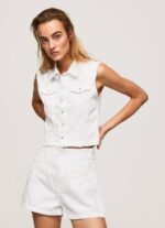 Pepe Jeans brodeerattu kukkainen denim-liivi naiset denim TB00130 - Image 3