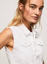 Pepe Jeans brodeerattu kukkainen denim-liivi naiset denim TB00130 - Image 4