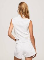 Pepe Jeans brodeerattu kukkainen denim-liivi naiset denim TB00130 - Image 5
