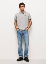 Pepe Jeans brodeerattu logo pikee poolopaita miehet harmaa marli TB001077 - Image 2