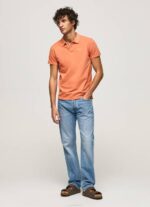 Pepe Jeans brodeerattu logo pikee poolopaita miehet kurpitsa appelsiini TB001095 - Image 2
