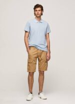 Pepe Jeans brodeerattu logo pikee poolopaita miehet valkaisu sininen TB001080 - Image 2