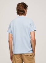 Pepe Jeans brodeerattu logo pikee poolopaita miehet valkaisu sininen TB001080 - Image 4