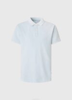 Pepe Jeans brodeerattu logo pikee poolopaita miehet valkaisu sininen TB001096 - Image 5