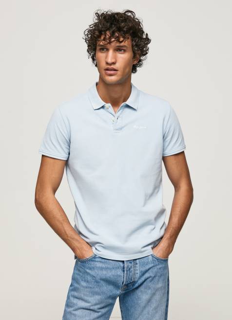 pepe_jeans_brodeerattu_logo_pikee_poolopaita_miehet_valkaisu_sininen_tb001096.jpg Pepe Jeans brodeerattu logo pikee poolopaita miehet valkaisu sininen TB001096 - Image 1