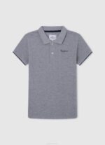 Pepe Jeans brodeerattu logo pikee poolopaita poika harmaa marli TB001666