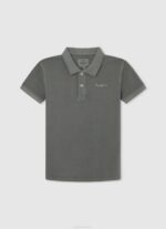 Pepe Jeans brodeerattu logo pikee poolopaita poika harmaa marli TB001666 - Image 5