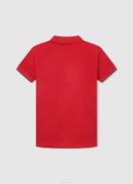 Pepe Jeans brodeerattu logo pikee poolopaita poika punainen TB001672 - Image 2