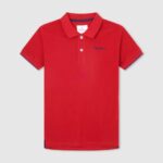 Pepe Jeans brodeerattu logo pikee poolopaita poika punainen TB001672