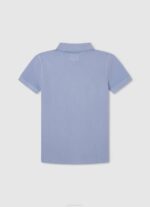 Pepe Jeans brodeerattu logo pikee poolopaita poika valkaisu sininen TB001658 - Image 2