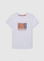 Pepe Jeans brodeerattu logo pikee poolopaita poika valkaisu sininen TB001658 - Image 5