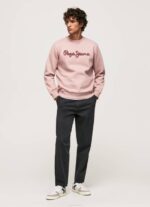 Pepe Jeans brodeerattu logo puuvillapusero miehet valkaisuaine pinkki TB00882 - Image 2
