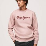 Pepe Jeans brodeerattu logo puuvillapusero miehet valkaisuaine pinkki TB00882