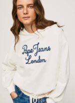 Pepe Jeans brodeerattu logo puuvillapusero naiset mousse TB00269