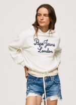 Pepe Jeans brodeerattu logo puuvillapusero naiset mousse TB00269 - Image 3