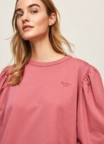 Pepe Jeans brodeerattu logo puuvillapusero naiset tumma poskipuna TB00278 - Image 3