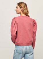 Pepe Jeans brodeerattu logo puuvillapusero naiset tumma poskipuna TB00278 - Image 4