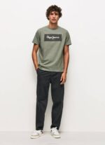 Pepe Jeans brodeerattu logollinen puuvillainen t-paita miehet valu TB00914 - Image 2