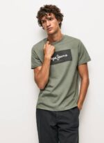 Pepe Jeans brodeerattu logollinen puuvillainen t-paita miehet valu TB00914