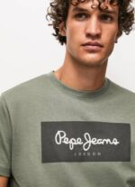 Pepe Jeans brodeerattu logollinen puuvillainen t-paita miehet valu TB00914 - Image 3