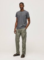 Pepe Jeans brodeerattu logollinen t-paita miehet pesty mustaksi TB00976 - Image 2