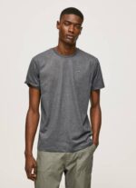 Pepe Jeans brodeerattu logollinen t-paita miehet pesty mustaksi TB00976 - Image 3