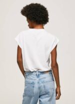 Pepe Jeans brodeerattu logollinen t-paita naiset valkoinen TB00433 - Image 4