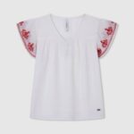 Pepe Jeans brodeerattu paitapusero tyttö valkoinen TB001423