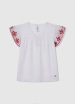 Pepe Jeans brodeerattu paitapusero tyttö valkoinen TB001423