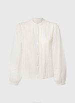 Pepe Jeans brodeerattu puuvillainen dobby-pusero naiset valkoinen TB00343 - Image 5